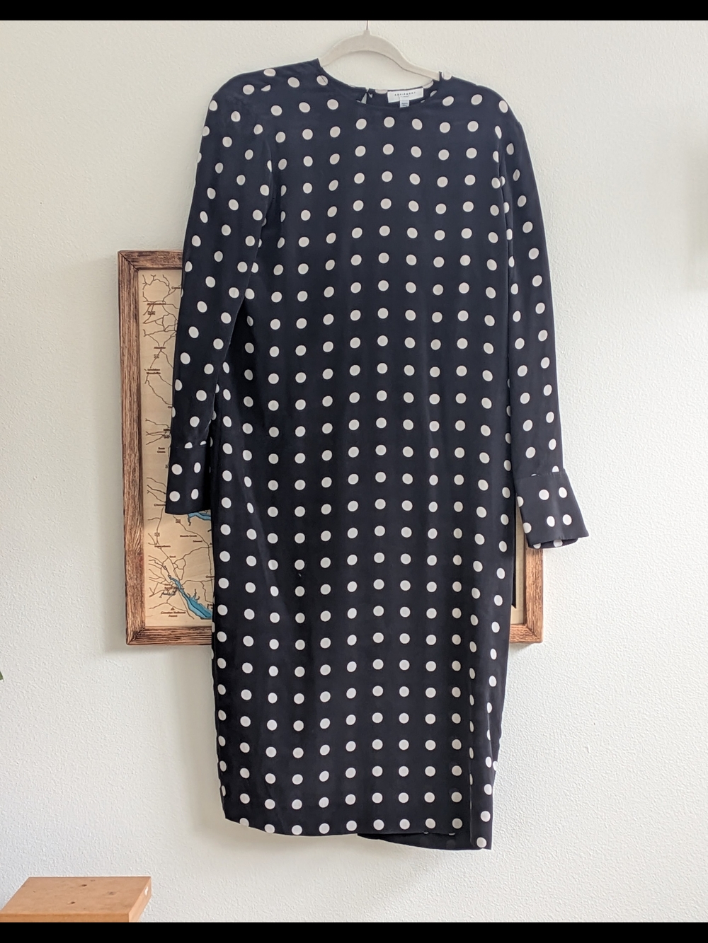 Equipment Small Silk Polka Dot Shift Dress